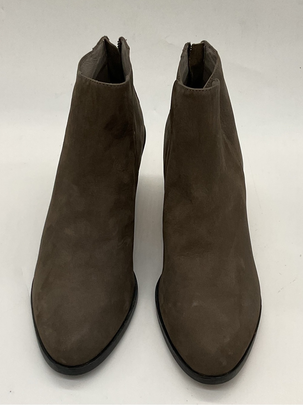Eileen Fisher Taupe leather Ankle Booties - Zip-Back Chelsea Style